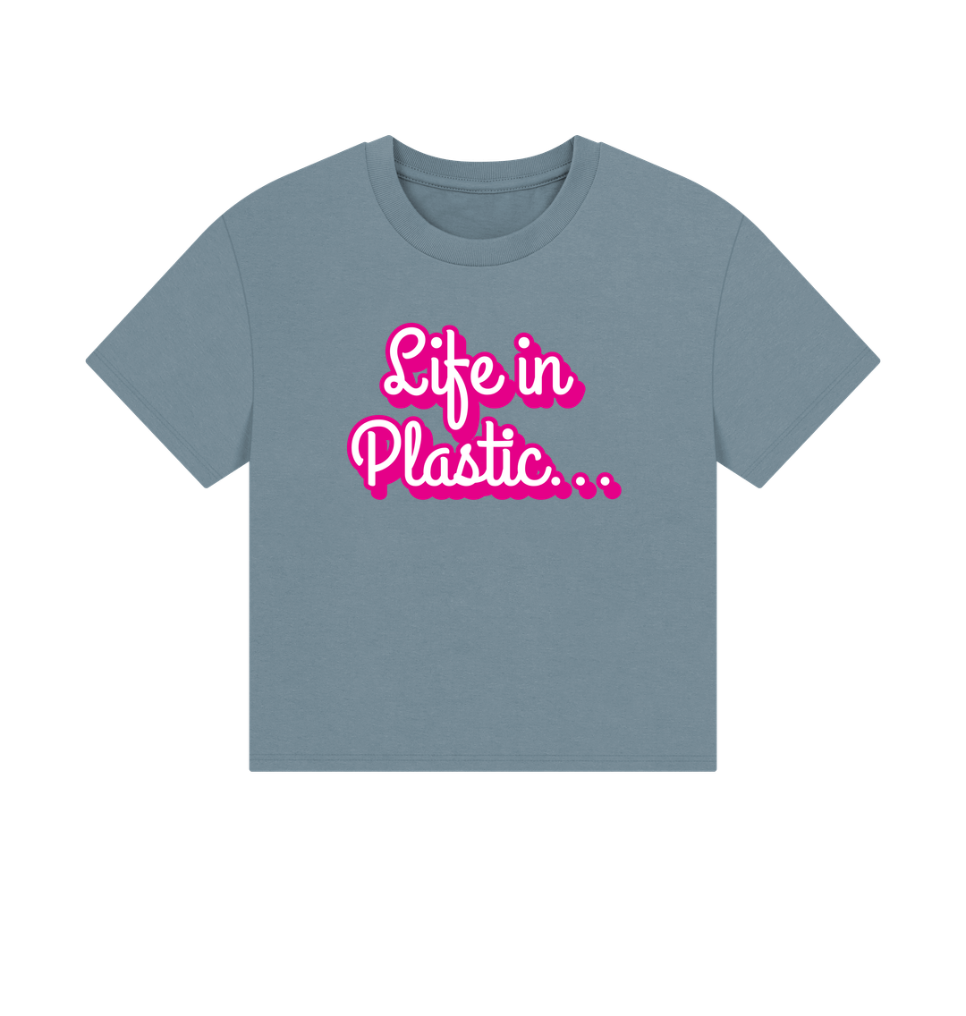 Stone Blue Life in Plastic, is it Fantastic? - Woman T-Shirt