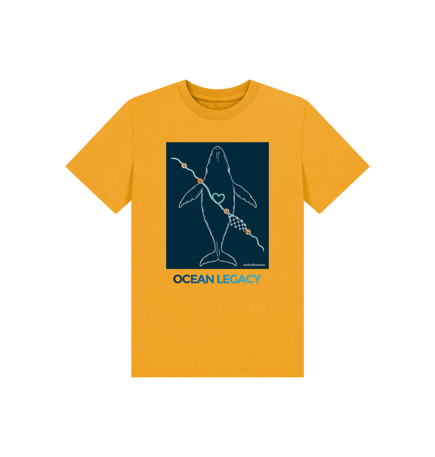 Mustard Printed Kids T-Shirt Front