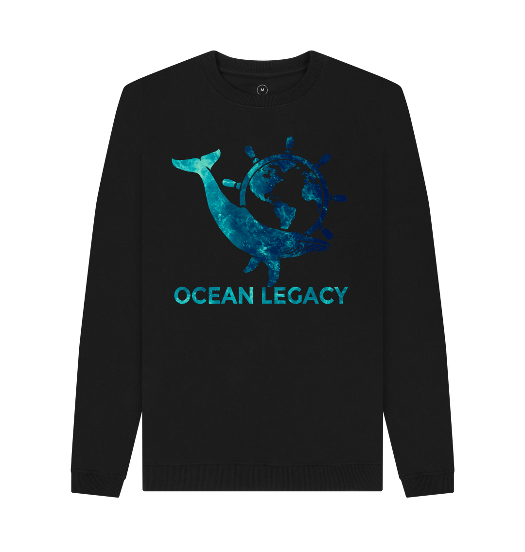 Black Recycled Printed Sweater Front