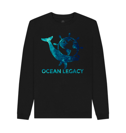 Black Recycled Printed Sweater Front