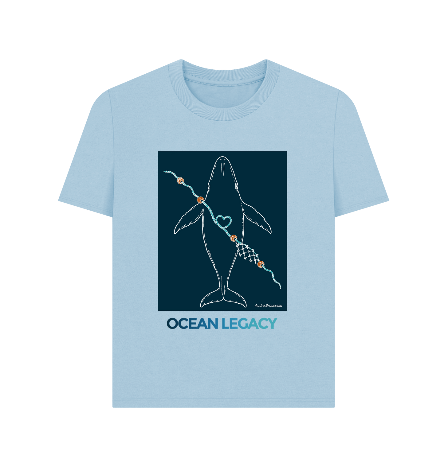 Milky Blue Printed T-shirt Front
