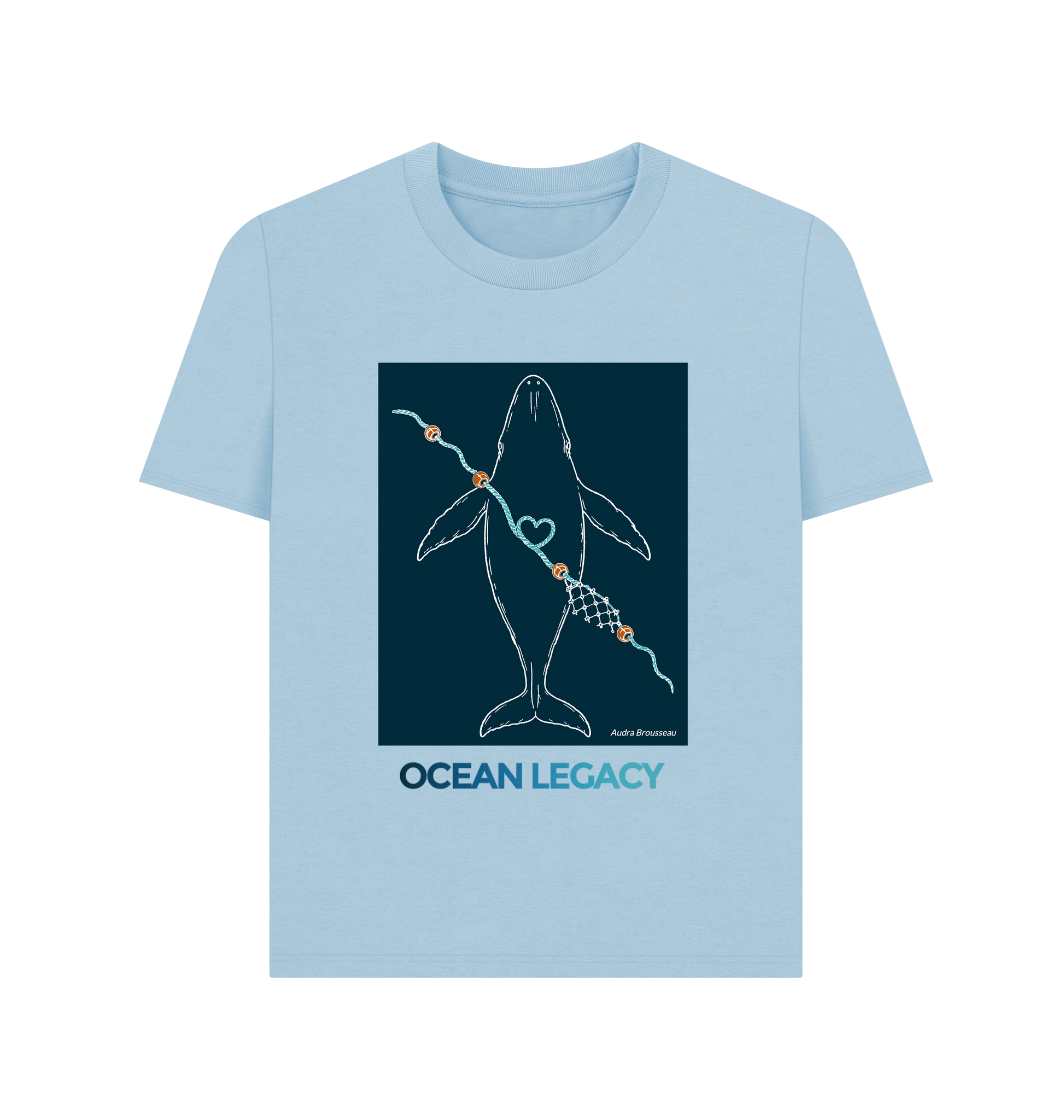 Milky Blue Printed T-shirt Front