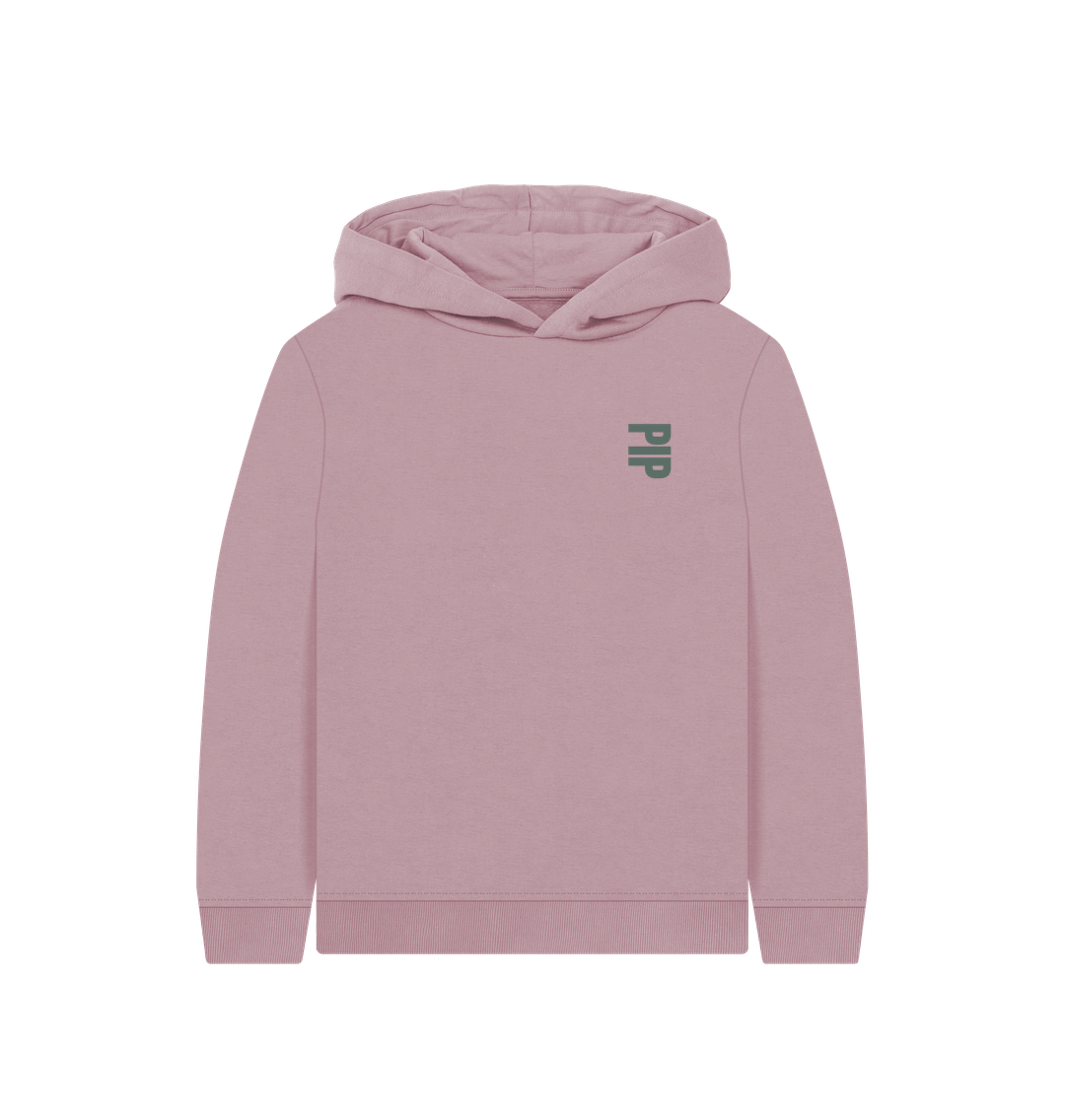 Mauve Printed Kids Hoodie Front